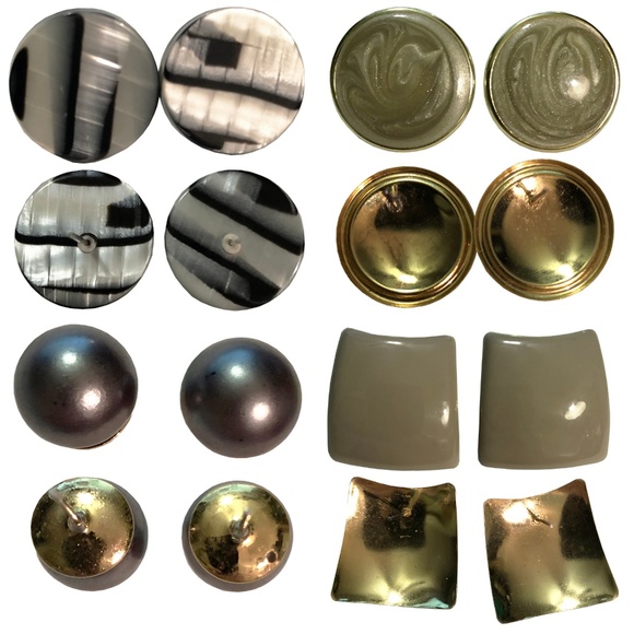 Purple Haze Vintage 80's-90's Pierced Earring Lot - Picture 3 of 5